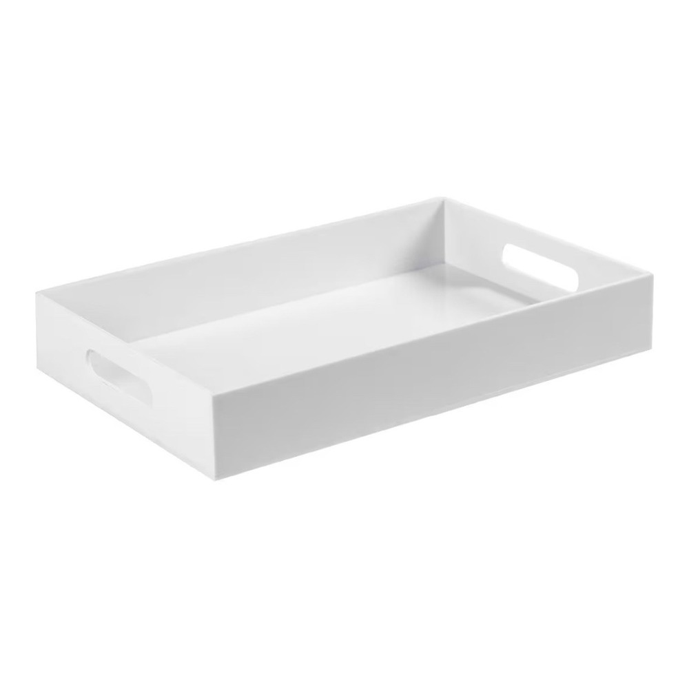 Sooyee Serving Tray with Handles,16" x 12" Decorative Tray, White‎